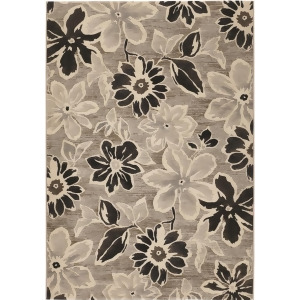 Couristan Everest Wild Daisy Rug In Grey-Black-White - All