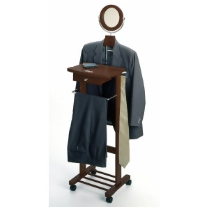 Winsome Wood Valet Stand w/ Mirror Drawer Tie Hook Casters - All