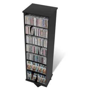 Prepac Black Two Sided Spinner / Multimedia Storage Tower Holds 528 CDs - All