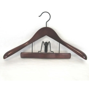 Proman Products Taurus Wide Shoulder Suit Hanger w/ Trouser Clamp in Mahogany - All