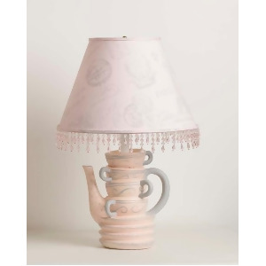 Yessica's Collection Pink And Grey Stacked Teacups Lamp With Paris Shade - All