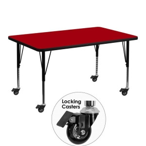 Flash Furniture Mobile 30 X 48 Rectangular Activity Table With Red Thermal Fus - All