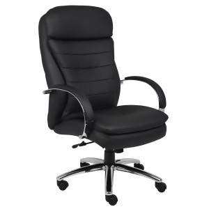 Boss Chairs Boss High Back Caressoftplus Executive Chair w/ Chrome Base Knee T - All