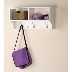 Prepac Wide Hanging Entryway Shelf in White - All