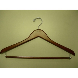 Proman Products Genesis Flat Suit Hanger w/ Lock Bar in Walnut - All
