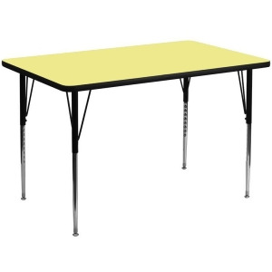 Flash Furniture 36 x 72 Rectangular Activity Table w/ Yellow Thermal Fused Lamin - All