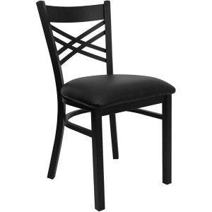 Flash Furniture Hercules Series Black Back Metal Restaurant Chair Black Vinyl - All