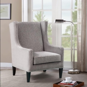 Madison Park Barton Wing Chair in Grey - All