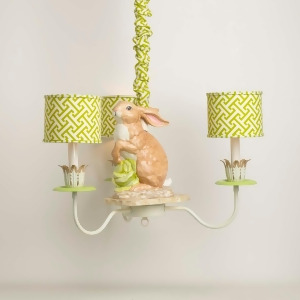 Yessica's Collection 3 Arm Modern Cabbage Bunny Chandelier With Green Cross-sect - All
