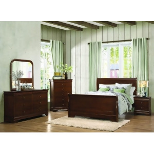 Homelegance Abbeville 4 Piece Sleigh Bedroom Set in Brown Cherry - All