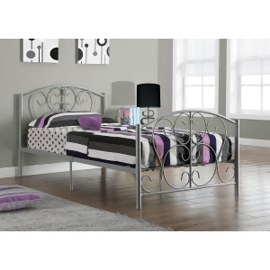 Monarch Specialties Silver Metal Twin Size Bed Frame I 2390S - All