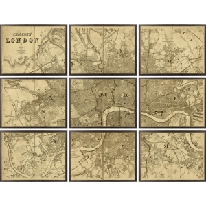Art Virtuoso Collins Map of London Framed Art Print-P1888-05594 - All