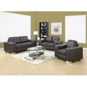 Monarch Specialties Love Seat Dark Brown Bonded Leather - All