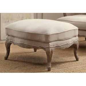 Homelegance Parlier Show Wood Ottoman In Grey Weathered / Natural Fabric - All
