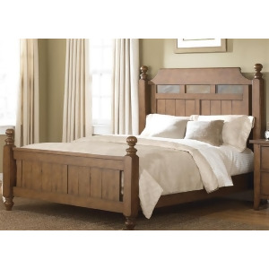 Liberty Furniture Hearthstone Poster Bed in Rustic Oak Finish - All
