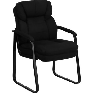 Flash Furniture Black Microfiber Executive Side Chair w/ Sled Base Go-1156-bk- - All