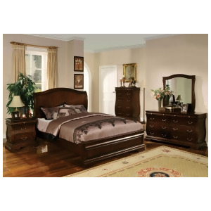 Furniture of America Camelback Headboard Queen Bed In Dark Walnut - All