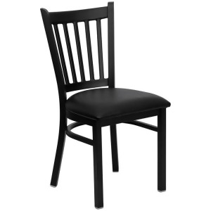 Flash Furniture Hercules Series Black Vertical Back Metal Restaurant Chair Bla - All