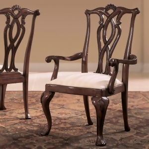 American Drew Cherry Grove Pierced Back Arm Chair in Antique Cherry Set of 2 - All