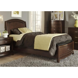 Liberty Furniture Avalon Leather Storage Bed in Dark Truffle Finish - All