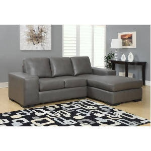 Monarch Specialties Charcoal Grey Bonded Leather Match Sofa Lounger I 8200Gy - All