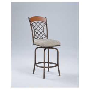 Chintaly 0782 Memory Return Swivel Stool In Neutral Weave - All
