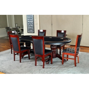 Bbo Poker The Rockwell 7 Piece Poker Table Set w/ 6 Dining Chair - All