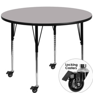 Flash Furniture Mobile 48 Round Activity Table With Grey Thermal Fused Laminate - All
