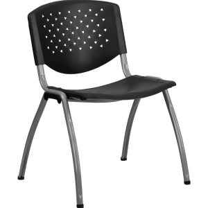 Flash Furniture Hercules Series 880 lb. Capacity Black Polypropylene Stack Chair - All