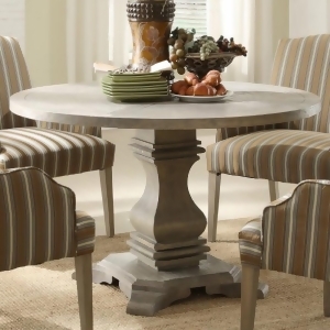 Homelegance Euro Casual Round Pedestal Dining Table in Rustic Weathered - All