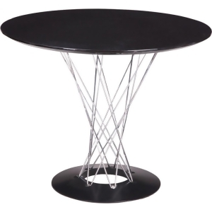Mod Made Twist Table-Wood Top-Chrome Base In Black and Silver - All