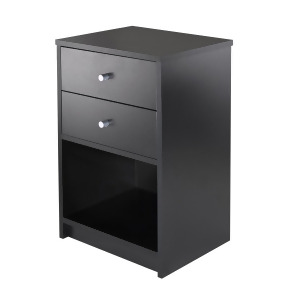 Winsome Wood Ava Accent Table w/ 2 Drawers in Black - All
