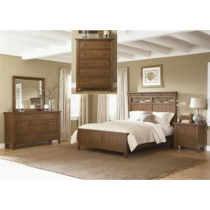 Liberty Furniture Hearthstone Panel Bed Dresser Mirror Chest Nightstand - All