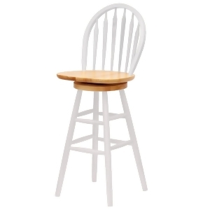 Winsome Wood Windsor 30 Inch Swivel Stool in Natural White - All