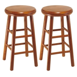 Winsome Wood Set of 2 Swivel Seat 24 Inch Stool in Cherry - All