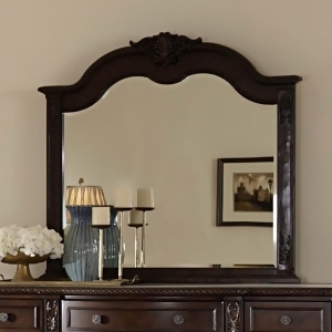 Homelegance Hillcrest Manor Arched Mirror in Rich Cherry - All