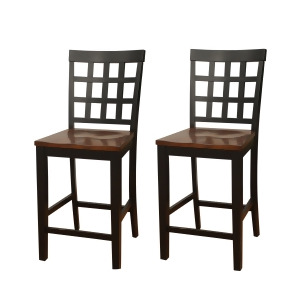 American Heritage Mia Square Block Back Counter Height Dining Chair Set of 2 - All