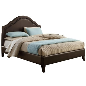 Standard Furniture Simplicity Cathedral Upholstered Platform Bed in Brown Leathe - All