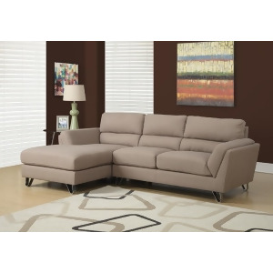 Monarch Specialties Sofa Lounger Light Brown Linen Fabric - All