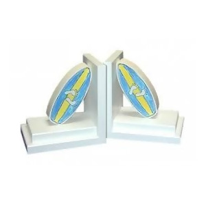 One World Blue Surfboard Bookends with White Base - All
