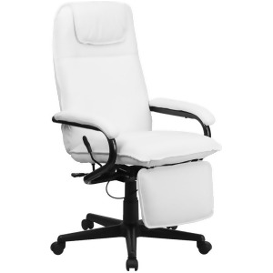 Flash Furniture High Back White Leather Executive Reclining Office Chair Bt-70 - All