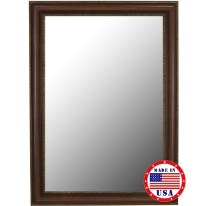 Hitchcock Butterfield Polynesian Coco Brown Gold Trim Framed Wall Mirror - All
