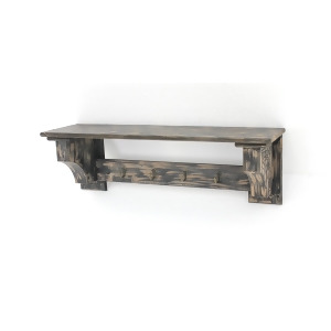 Teton Home Wood Shelf With 4 Hooks Wd-059 Set of 2 - All