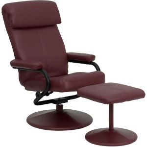 Flash Furniture Contemporary Burgundy Leather Recliner Ottoman w/ Leather Wrap - All