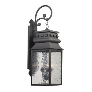 Elk Lighting Forged Lancaster Collection 3 Light Outdoor Sconce In Charcoal 47 - All