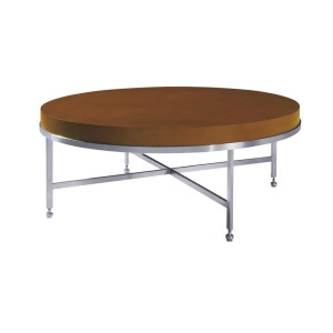 Allan Copley Designs Galleria Round Cocktail Table w/ Latte on Birch Top on Brus - All