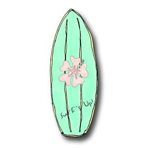 One World Maui Wowie Girl Surfboard Wooden Drawer Pulls Set of 2 - All