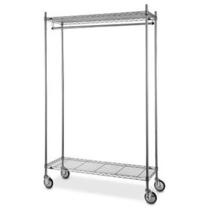 Proman Adjustable Garment Rack Chrome Finish With Casters - All
