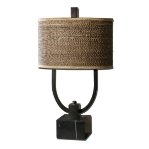 Uttermost Stabina Lamp w/ Brown Tan Woven Rattan Shade - All