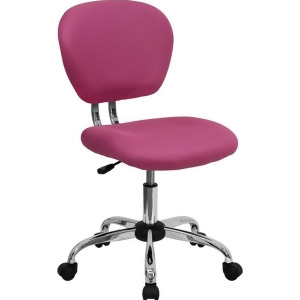 Flash Furniture Mid-Back Pink Mesh Task Chair w/ Chrome Base H-2376-f-pink-gg - All